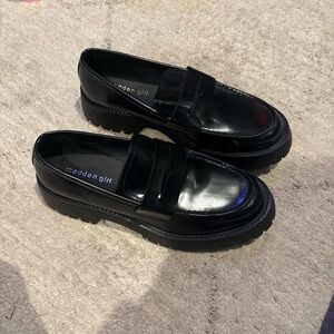 Madden Girl Shiny Black Loafers